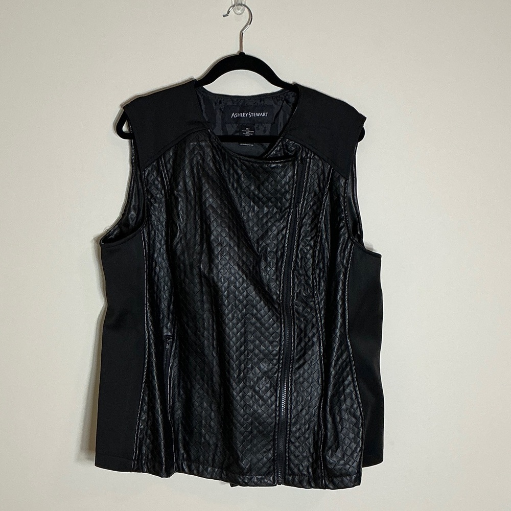 Ashley Stewart Black Quilted Vest